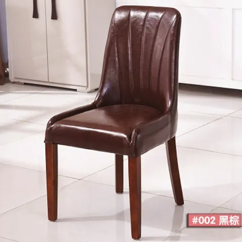 Обеденный стул из цельного дерева домашний простой кожаный художественный