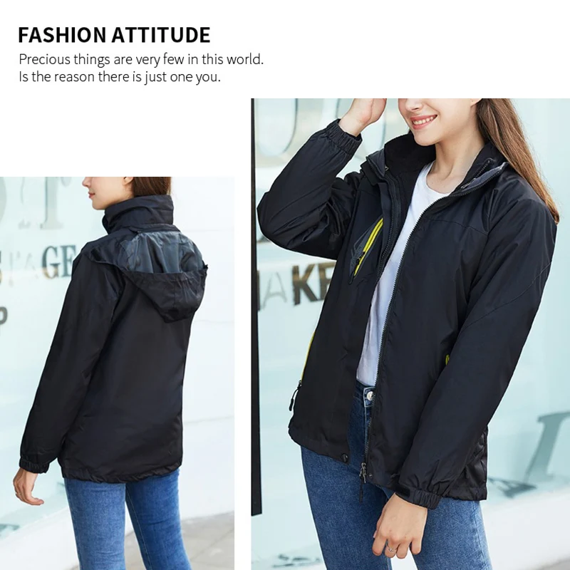 

3 в 1 съемный ветрозащитный водонепроницаемый костюм для горного туризма из двух частей ветровка с капюшоном дождевик куртки для сноуборда ...