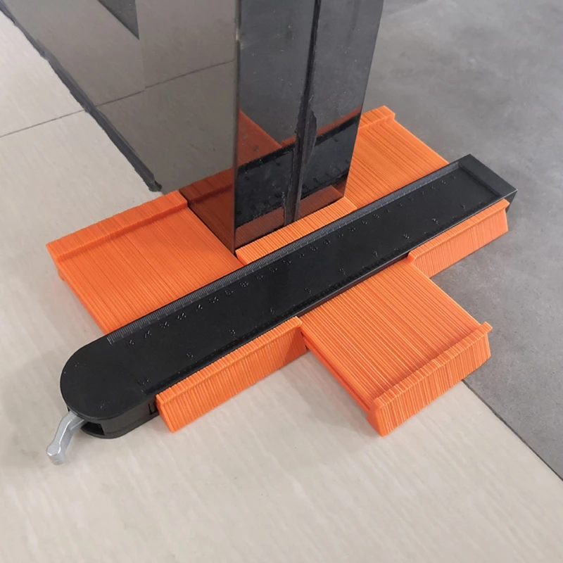 

5inch/10inch Contour Gauge Set with 6-Folding Ruler Metal Lock Shape Duplicator Tiling Laminate Tiles Template Profile Measuring