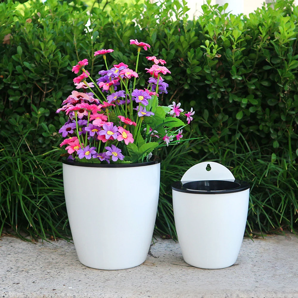 Самополивающийся цветочный горшок настенный пластмассовый Плантатор из смолы