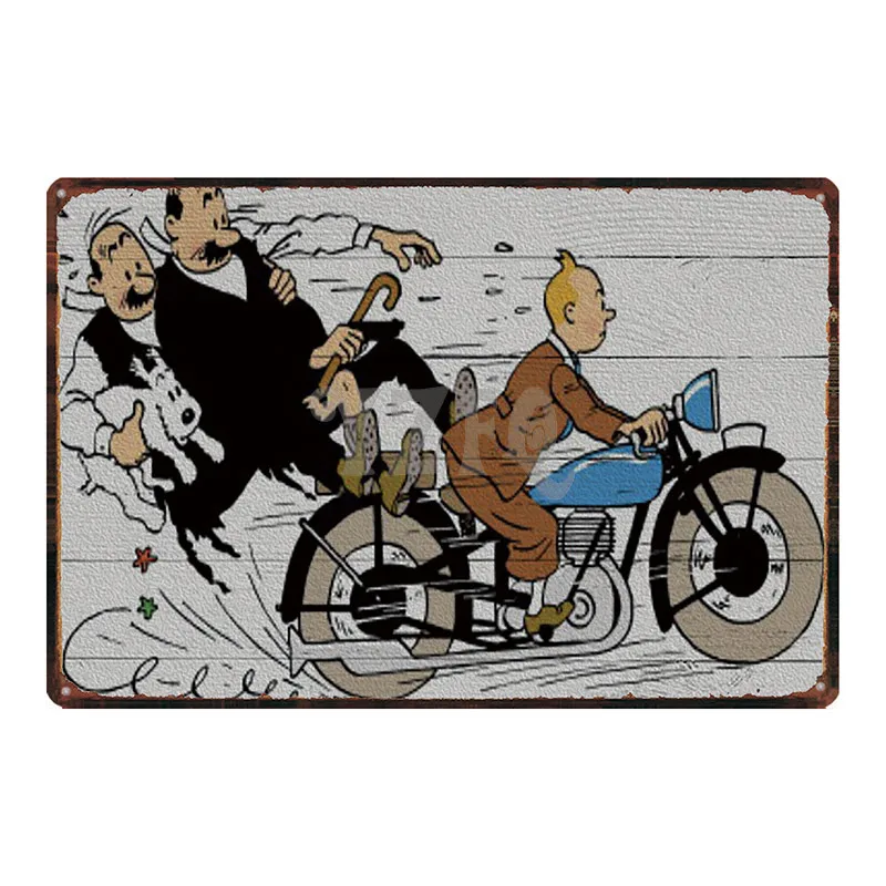 DU-2967 Tintin мультфильм жестяная вывеска металлическая пластина железная живопись детская комната настенный бар домашнее искусство Ремесло Декор 30X20 см DU-2967 - Цвет: DU-2967