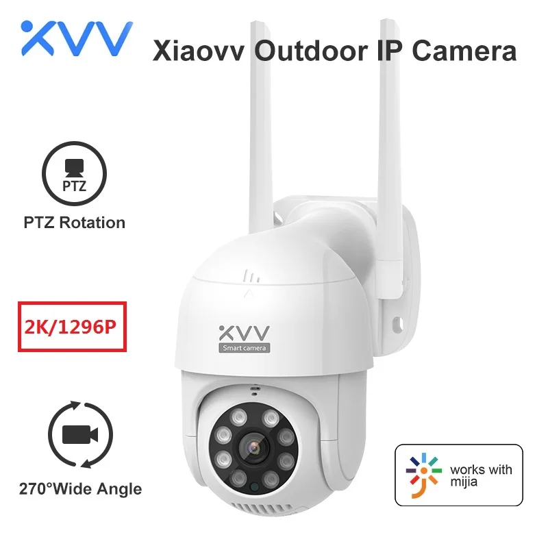 

Xiaovv Smart Outdoor Camera P1 2K 1296P HD 270° PTZ Rotate WiFi Video Webcam B10 Pro IP65 IP Night Vision Cameras For Mi Home