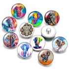 DB0459 слон Животные 18 мм кнопки 10 шт. круглые фото кабошоны разрисованные изделия из стекла стиль для кнопки ювелирные изделия