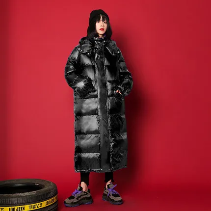 Black Sleeve zipper Зимнее пальто Женская хлопковая куртка новая длинная пуховая хлопковая верхняя одежда однотонная куртка с капюшоном модная утолщенная теплая парка куртка - Цвет: Black Sleeve zipper