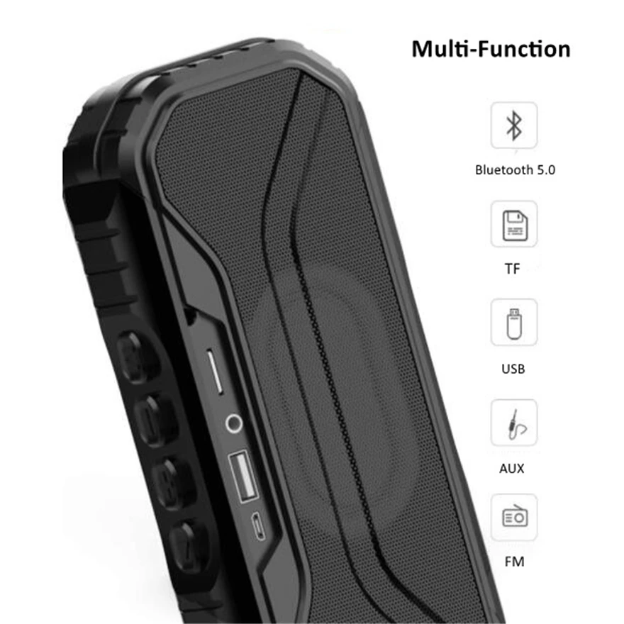 

Fm Radio Usb Hifi Speaker Bluetooth 10W Super Bass Waterproof Soundbar Subwoofer Boombox Portable Music Box Woofer 3000Mah