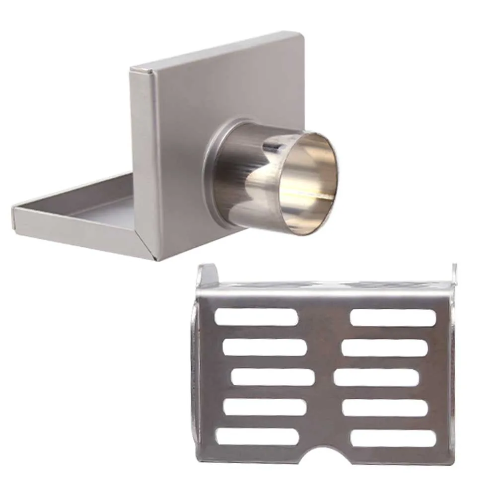 

Wall Side Hair Bathroom Non Slip Floor Drain Shower Anti Odor Filter Home Solid L Shape Same-layer Stainless Steel