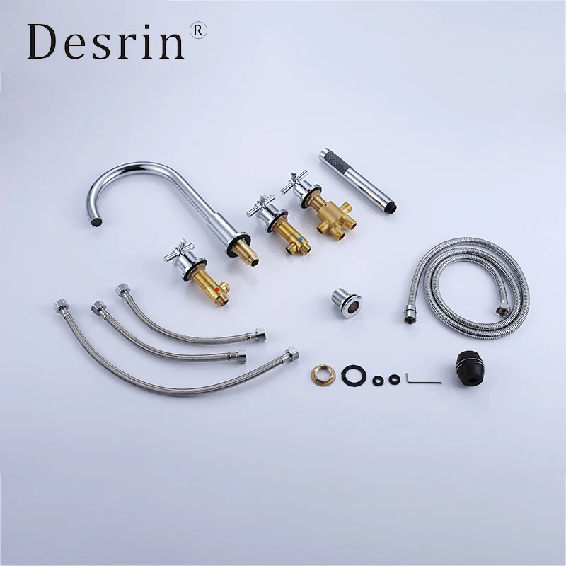 Латунный Смеситель для ванной с 5 отверстиями горячей и холодной воды|Смесители