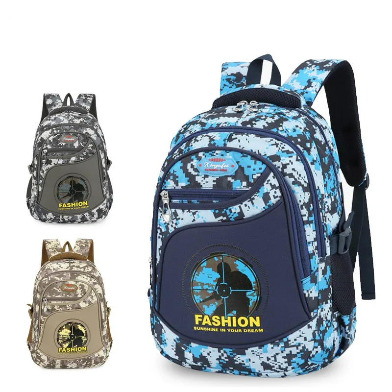 Детские школьные ранцы для мальчиков камуфляжный рюкзак начальной школы