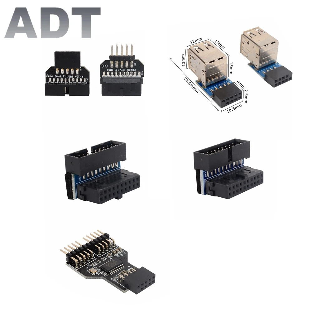 Удлинитель для материнской платы USB 2 0 9 контактов 20 под углом 90 градусов |