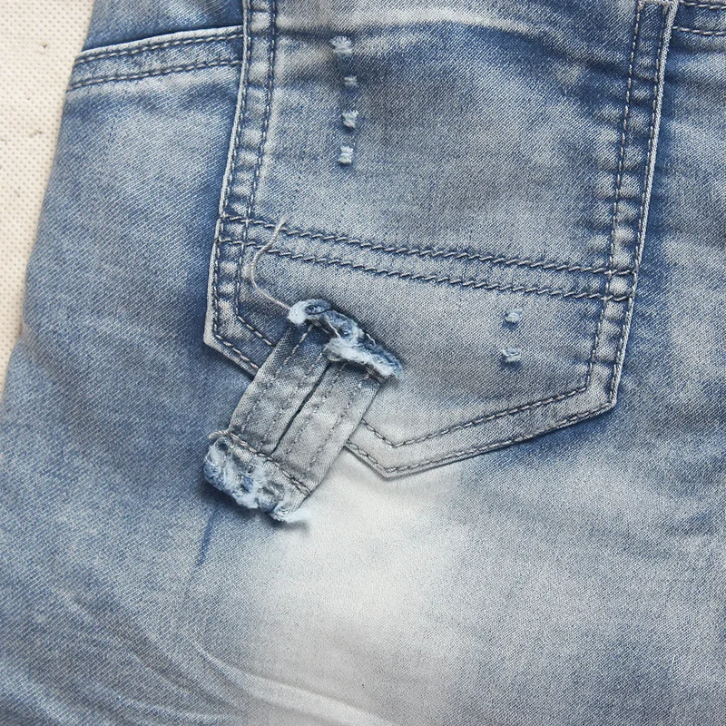 Летние джинсовые шорты для мальчиков модные детские эластичные джинсы
