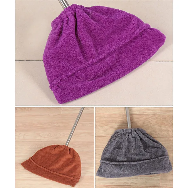 Multi Function Coral Velvet Broom Cover Cloth Floor Mop With Reusable Microfiber Absorbent Mop Household Cleaning Accessories