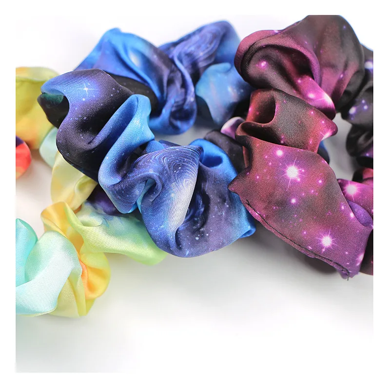 Universe Galaxy напечатанные резинки для волос 3 шт./партия Женские Звездные уникальные
