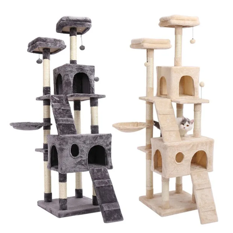 

Cat Toy Scratching Cat's Tree Tower Condo Pets Scratching Post House Hammock Pets Playing Climbing Post Cat's Tree Tower