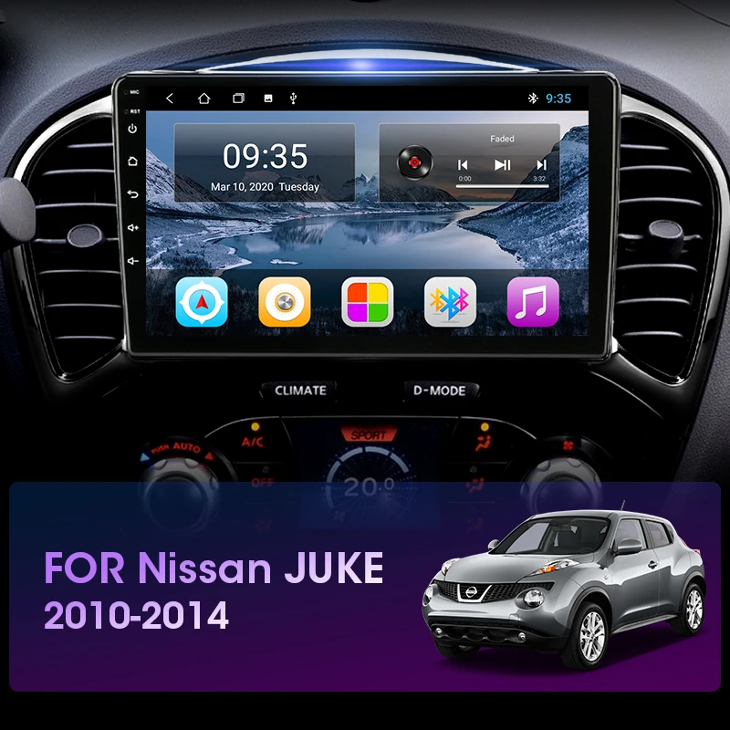 JMCQ Android 10 Car Radio For Nissan Juke YF15 2010-2014 Multimedia Video Player 2 din Navigation GPS Stereo DVD Head unit DSP | Автомобили