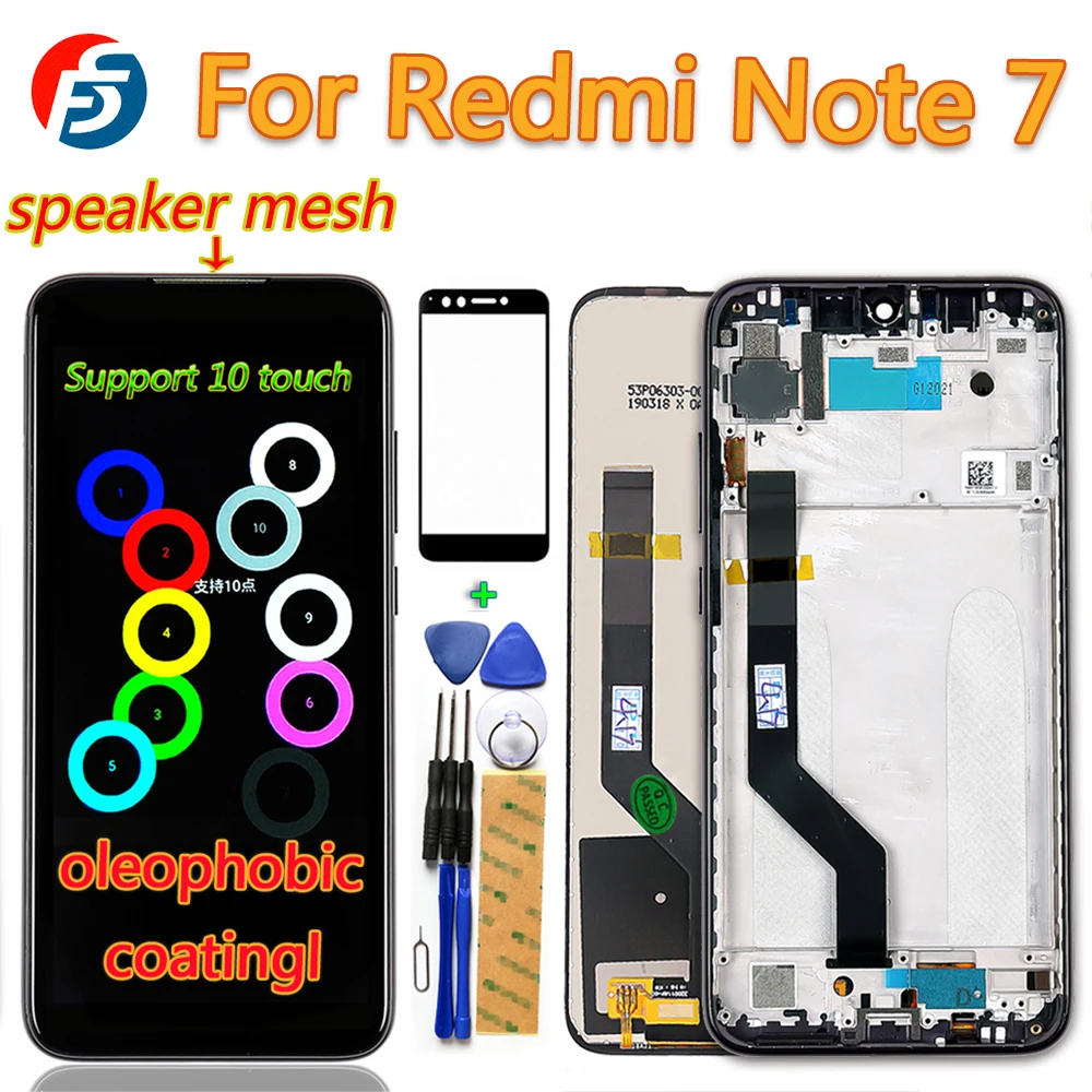 ЖК-дисплей для Xiaomi redmi Note 7 6,3 дюймов FANSU1 дигитайзер в сборе рамка сенсорный экран для Xiaomi redmi Note 7 pro Lcd
