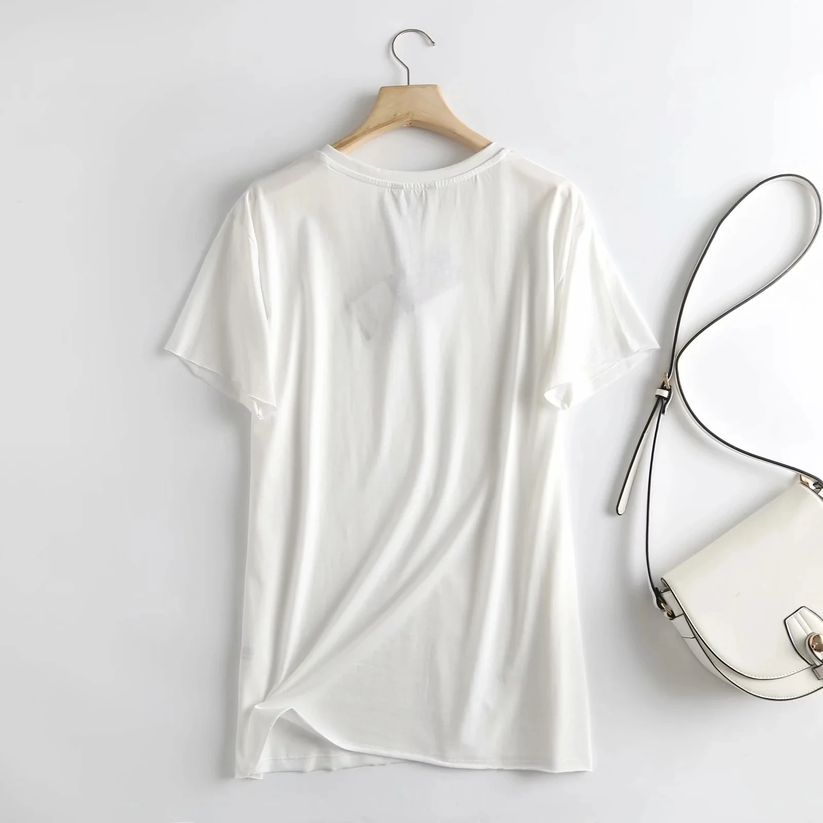 

2021 Fashion Solid Cotton O-neck Loose Summer T Shirt Women Casual Blue Camisetas Verano Mujer