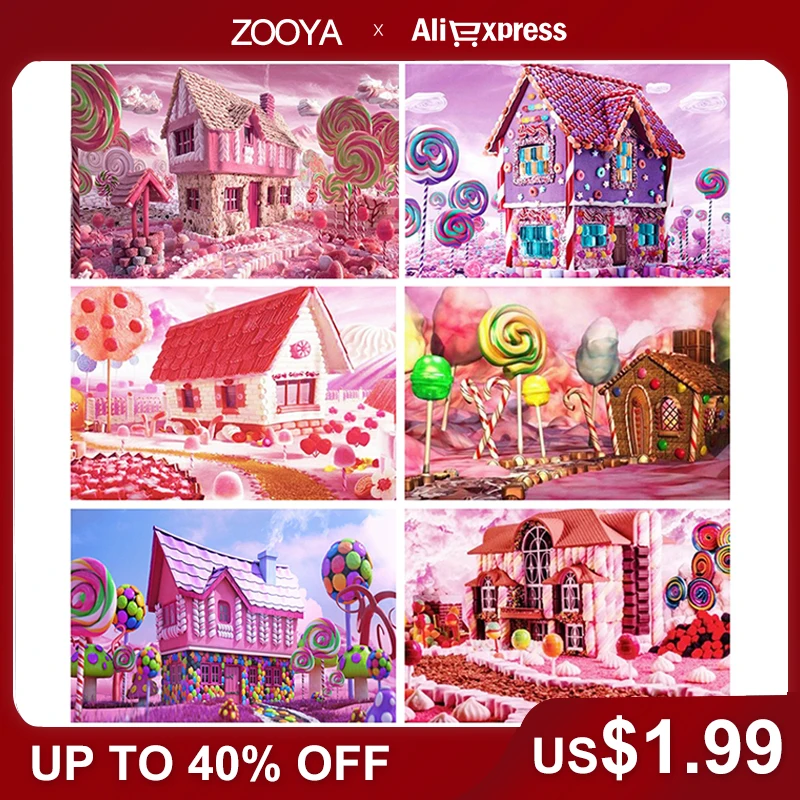 5D алмазная вышивка в виде розового замка искусственная квадратная крестиком