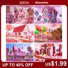 5D алмазная вышивка в виде розового замка, искусственная квадратная вышивка крестиком, Алмазная мозаика, украшение для дома Sp862