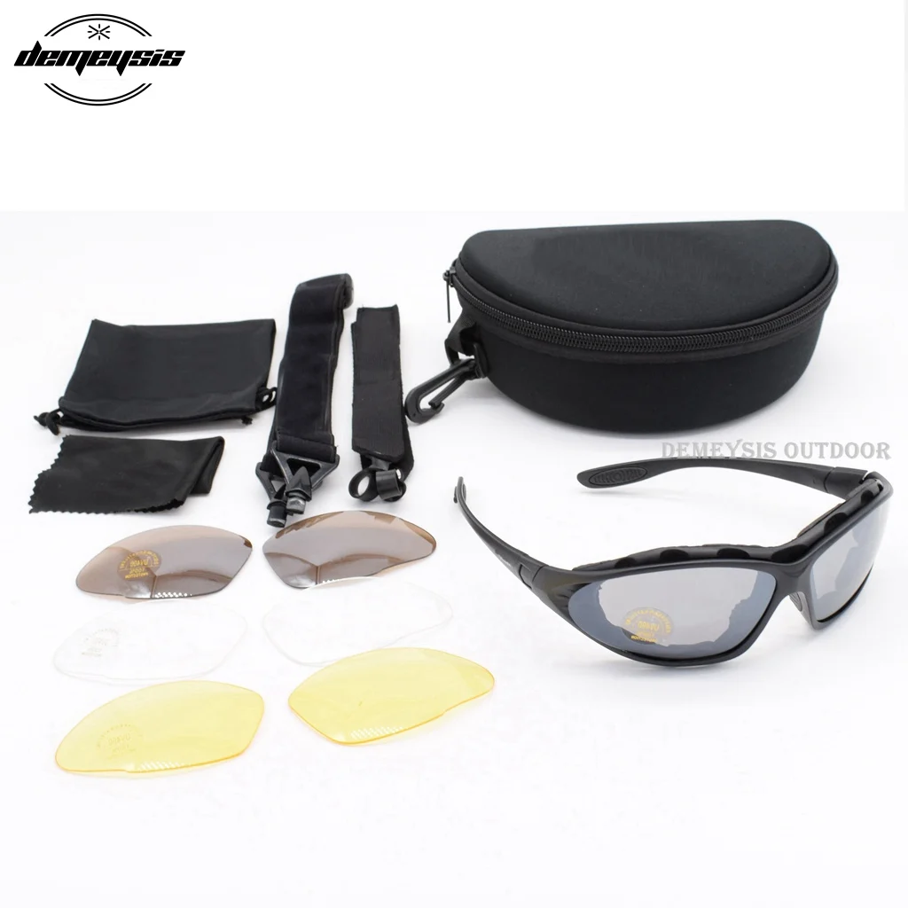 Очки армейские тактические со съемными дужками военные очки Arisoft с 4 сменными