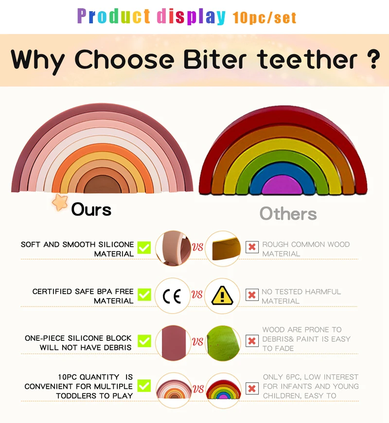 Силиконовая Радужная игрушка для детей и младенцев |