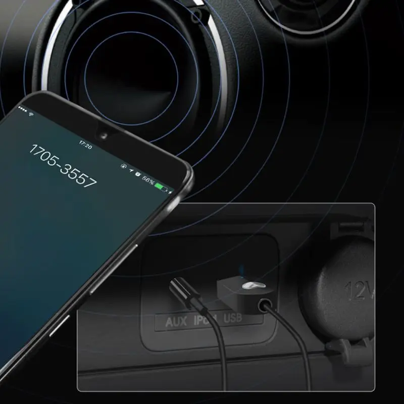 

72XB Wireless Bluetooth Receiver 5.0 Car AUX 3.5mm Bluetooth Adapter Cable For Speaker Headphones