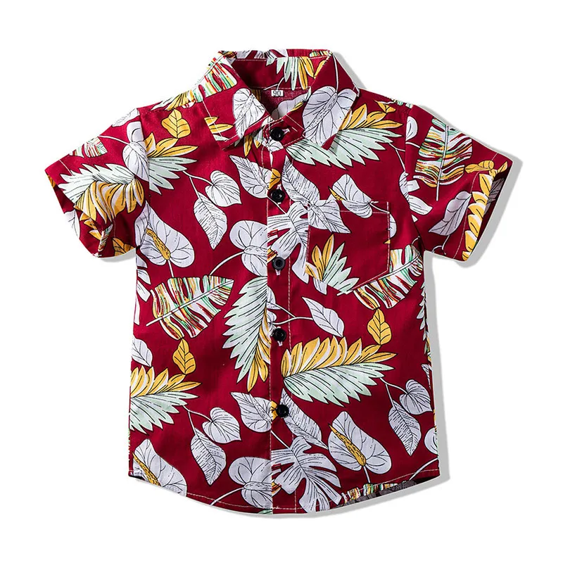 

Летние Детские рубашки для мальчиков, рубашки высокого качества, детская одежда, хлопковые рубашки с мультяшным принтом и коротким рукавом ...