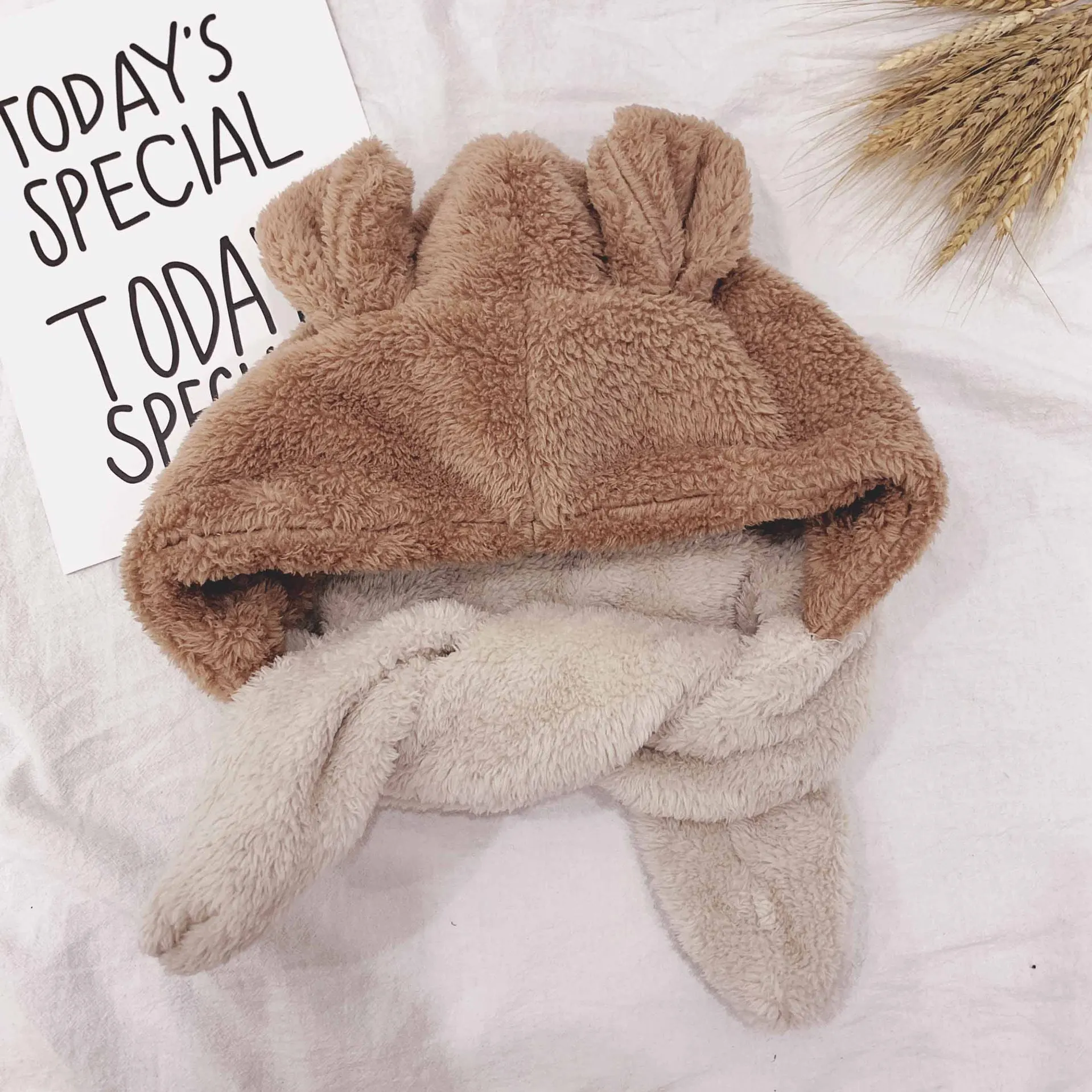 Лидер продаж новая модная осенне-зимняя детская шапка с капюшоном и шарфом милая