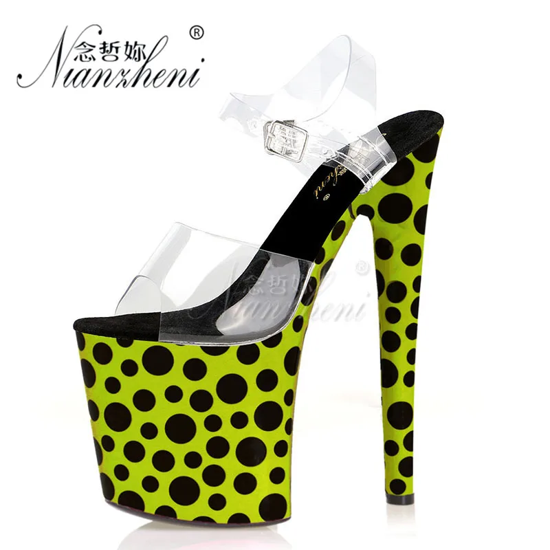 

8 inches Nightclub Pole dancing Models Party Rransparent 20CM Platform stripper heels Show Stage Sexy Models Peep toe