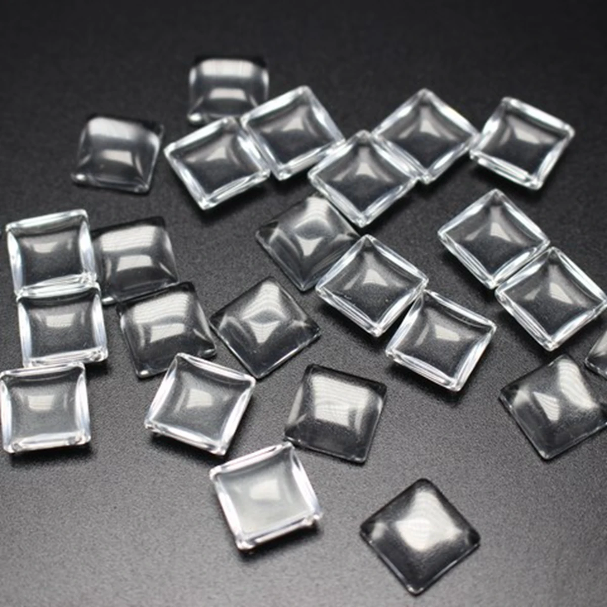 

100 Прозрачный квадратный купол, плоский стеклянный кабошон 10x10 мм