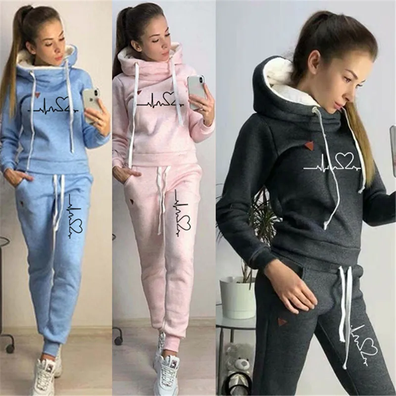 

Two Piece Set Women Pullover Hoodies and Jogger Pants Casual Tracksuit Female Sweatshirts Outfits Suits Szie S-3Xl Ropa De Mujer