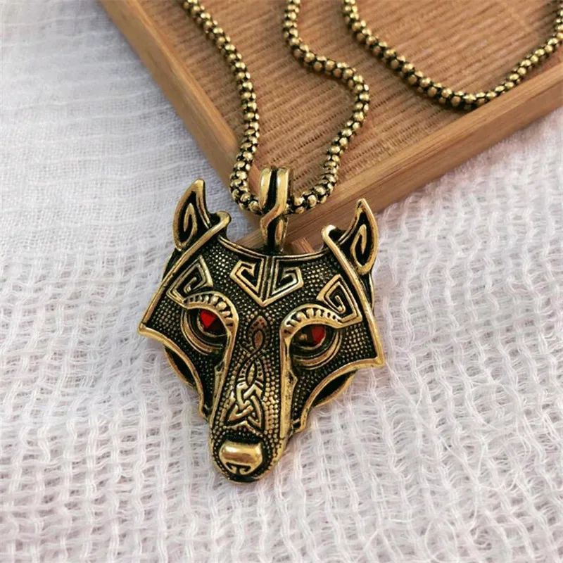 Винтажное ювелирное ожерелье с подвеской в стиле норвежских викингов головой