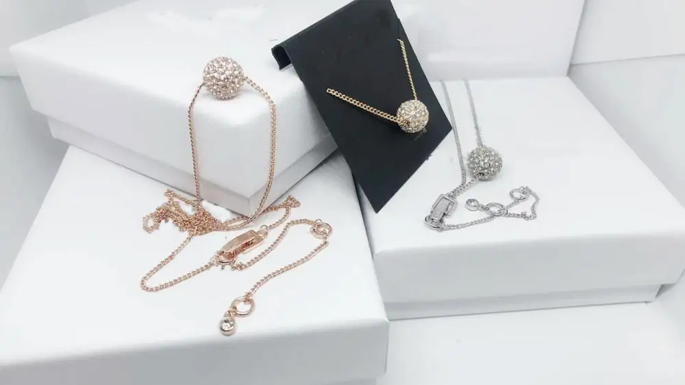 

Wholesale Luxury new high quality fine jewelry ball necklace pendent neck chain fashion accessories beauty jewel women 3 Color