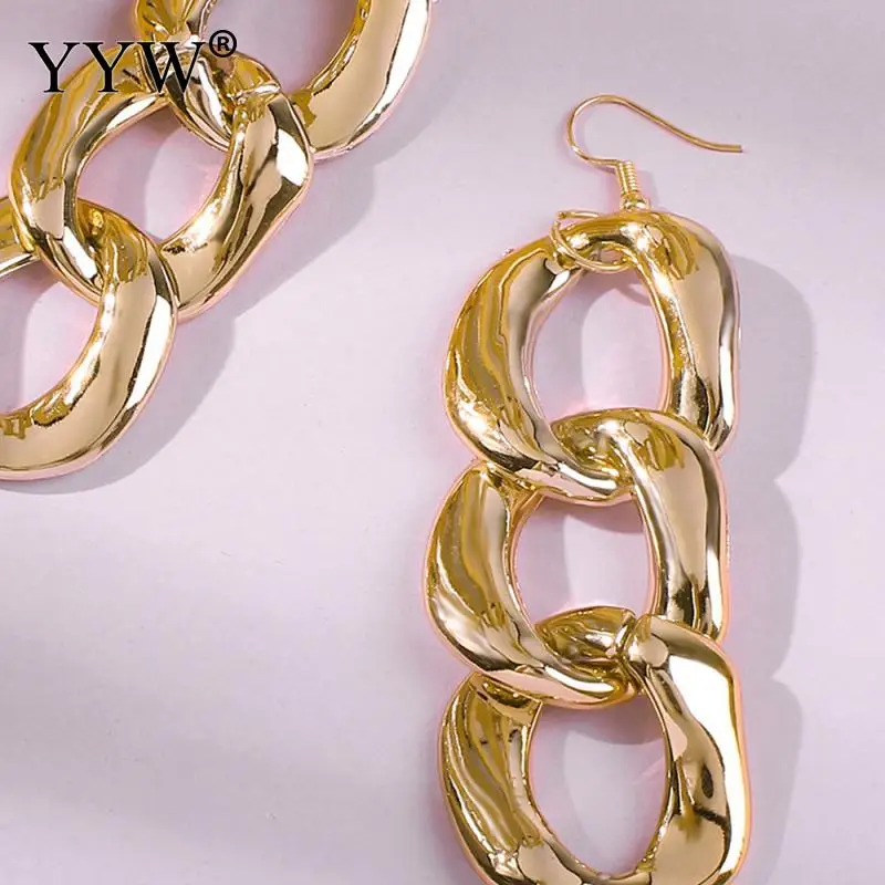 

Long Metal Stud Earrings Simple And Cool Style Alloy Interlocking Multilayer Metal Vintage Stud Earrings For Feamle Daily Wear