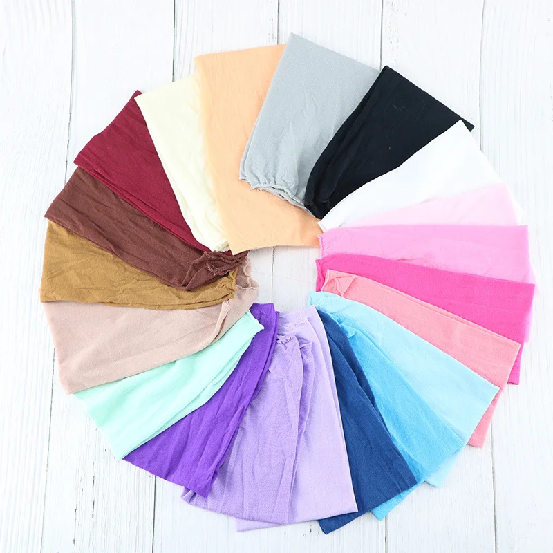 

1PCS 35*9CM Solid color nylon Baby Girl Soft Elastic big Headband Wide Turban Knot Head wear Hair Accessories 476