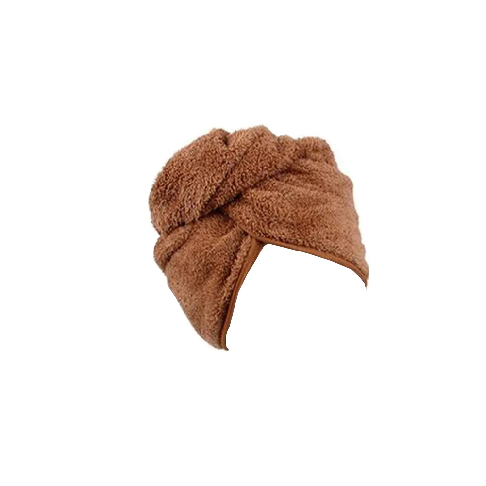 

Bowknot Dry Hair Towel Quick-drying Hair Cap Shower Cap Head Wrap Coffee for Women Striped Pattern Super Absorbent Bath