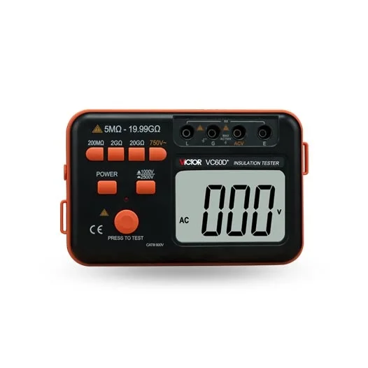 Цифровой тестер сопротивления изоляции 1000 В/2500 В Megger Megohm Megohmmeter 5 МОМ ~ 19 99