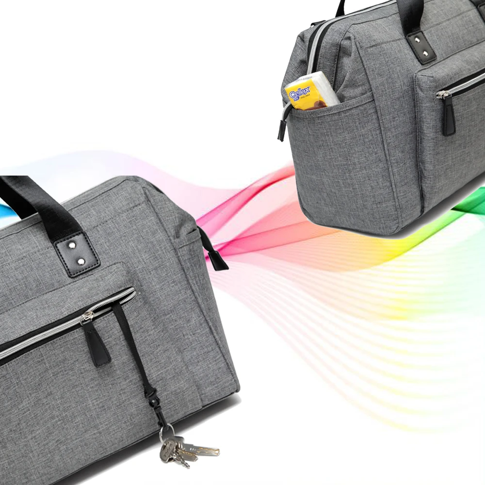 

Diaper Bag, Large Diaper Tote Stylish For Mom And Dad Convertible Travel Baby Bag Changing For Pad+Stroller Boys Straps