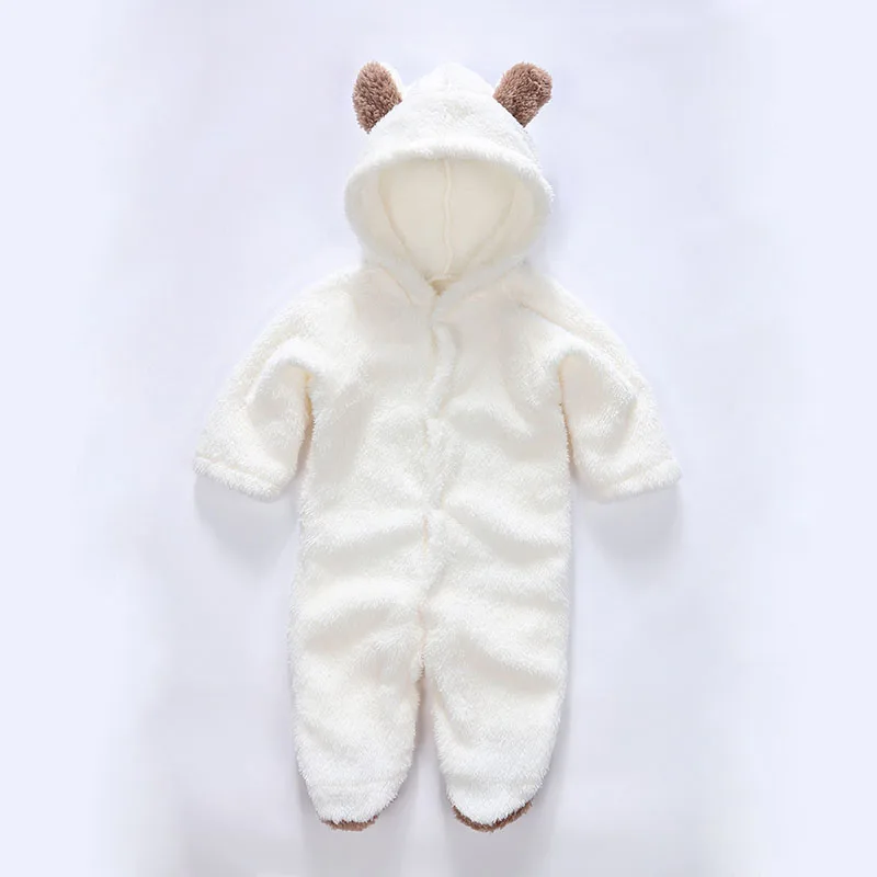 

Newborn Baby Winter Rompers Warm Baby Boys Girls Clothes Cotton Toddler Hooded Clothes Infant Rabbit Ear Cute Jumpsuits 0-12M