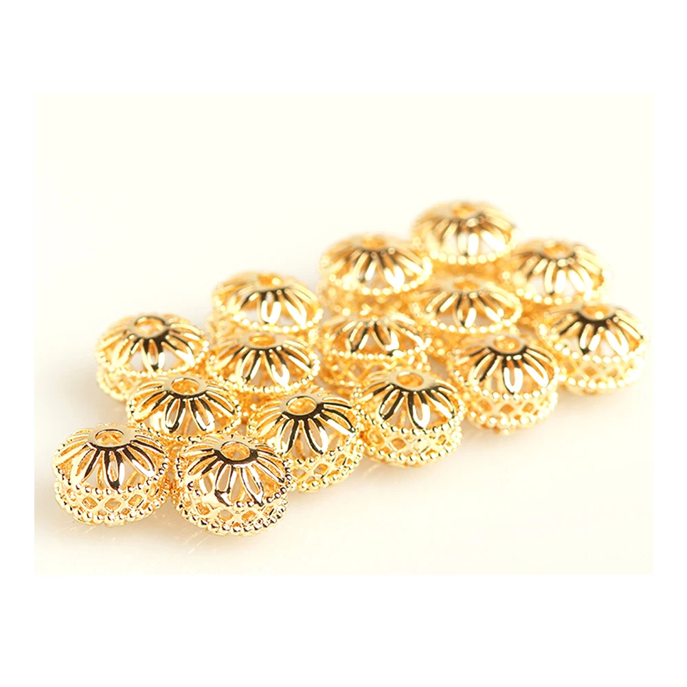 Beadsnice 14k позолоченный полый цветок шар фонарик бусина разделенные бисеры