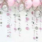 Бумажная гирлянда с мерцающими звездами, 4 м, баннер для украшения детского дня рождения, свадьбы, девичника, вечеринки