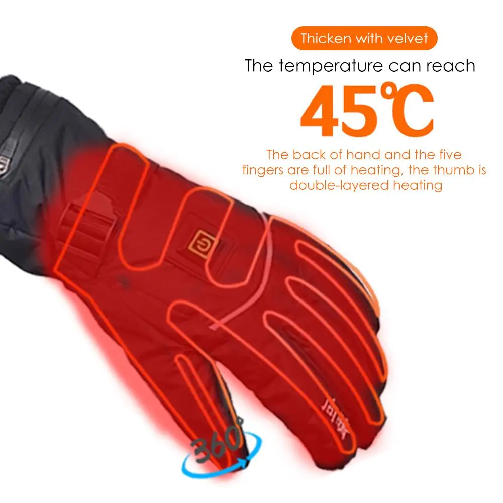 Зимняя Лыжная уличная Рабочая USB перчатки с электрическим подогревом 2600/3000 мА/ч
