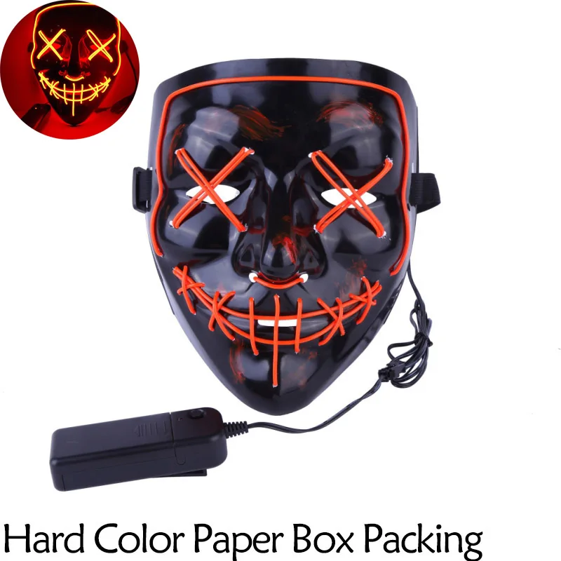R-COLOR BOX Маска на Хеллоуин, светодиодный светильник, Вечерние Маски, маска для продувки, веселые маски, карнавальный костюм, светящиеся в темноте - Цвет: R-COLOR BOX