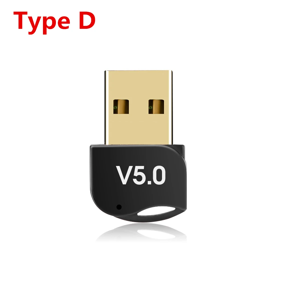Type D Kebidumei Bluetooth USB ключ беспроводной адаптер 5,0 Bluetooth ключ Музыкальный звуковой приемник адаптер передатчик для компьютера ПК - Цвет: Type D