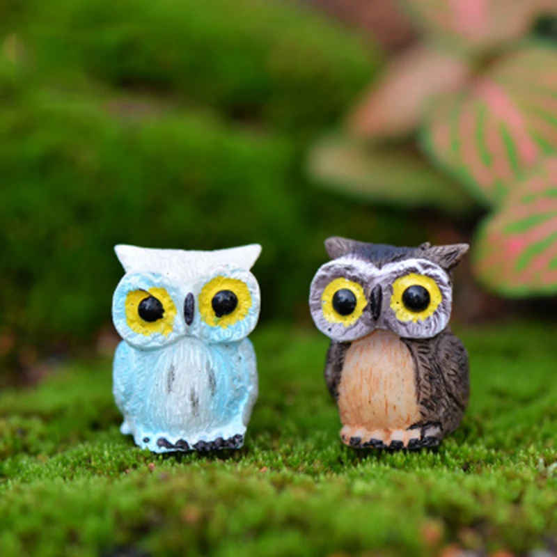 Мини большие глаза ночное украшение в виде совы поделки маленькая статуя фигурка