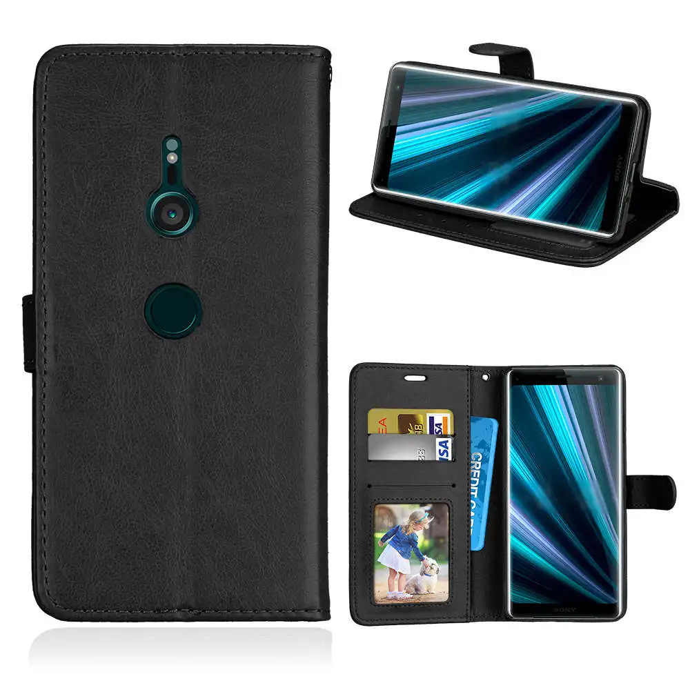 Чехол накладка на заднюю панель кожаный магнитный кошелек чехол для телефона s sony