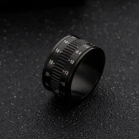 fashionable stainless steel mens personality and creativity 12mm rotatable camera lens decompression ring