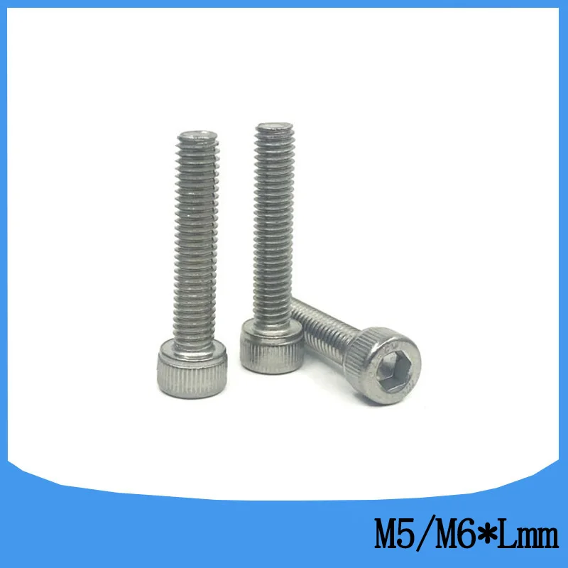 M5 M6 DIN912 304 Stainless steel Hexagon Hex Socket Head Cap Screws Metric Thread M6*8/10/12/16/25/30-200 mm Cylinder Bolt | Обустройство
