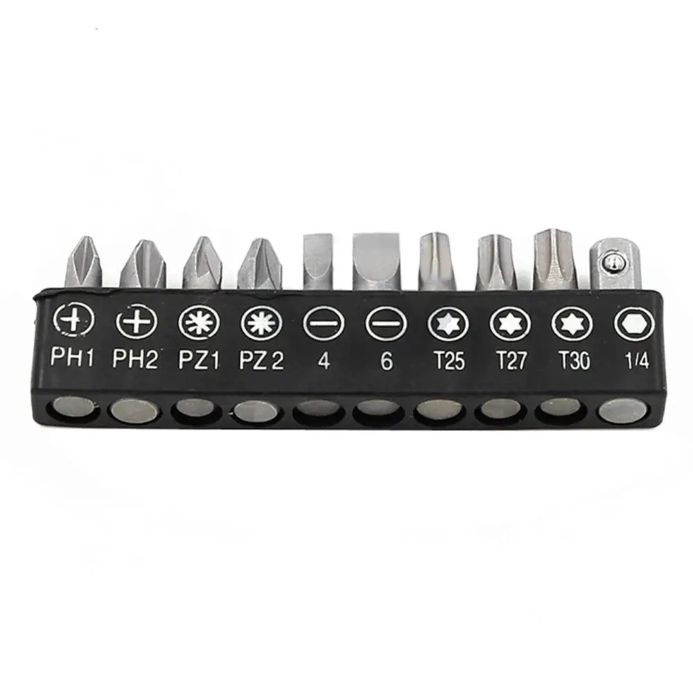 Screwdriver bits 10 в 1 Набор отверток набор сверл прецизионный шестигранный хвостовик хром-ванадиевая сталь металлический винт набор отверток Инструменты ручка гнездо винт биты - Цвет: Screwdriver bits