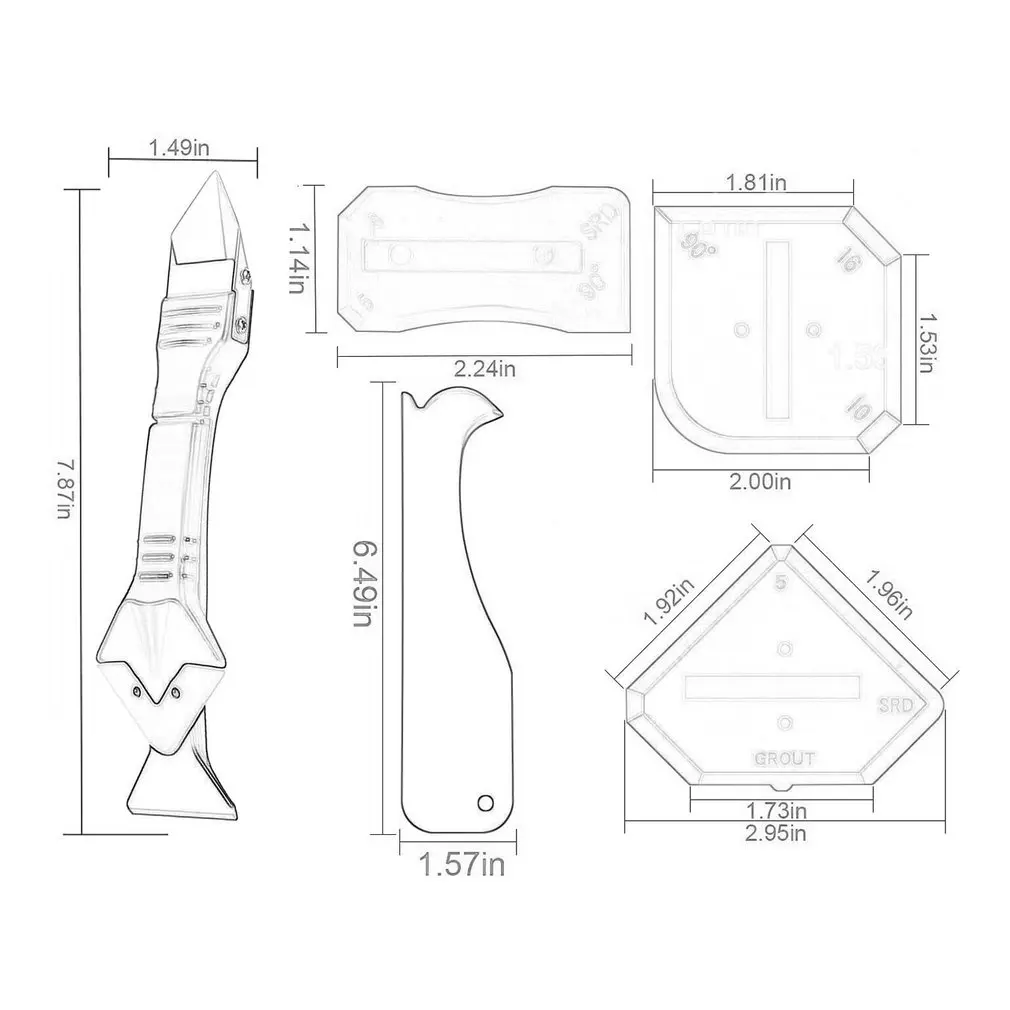 

10pcs Caulking Tool Caulk Remover Glass Glue Angle Scraper Silicone Caulking Tool Caulk Removal Tool Set