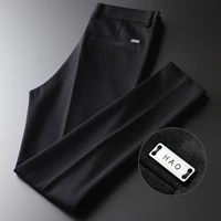 2020 black wool mens pants luxury solid color business and casual male pants autumn and winter slim fit man trousers